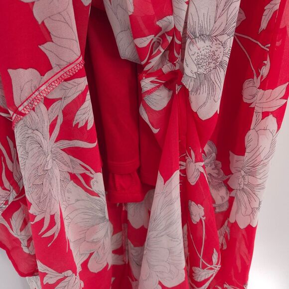 Lane Bryant floral maxi dress Plus Size 16 wrap bodice chiffon pink - Picture 9 of 12